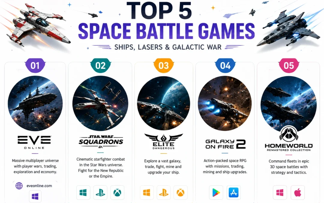 Top 5 Space Battle Games with Ships, Lasers, and Galactic War