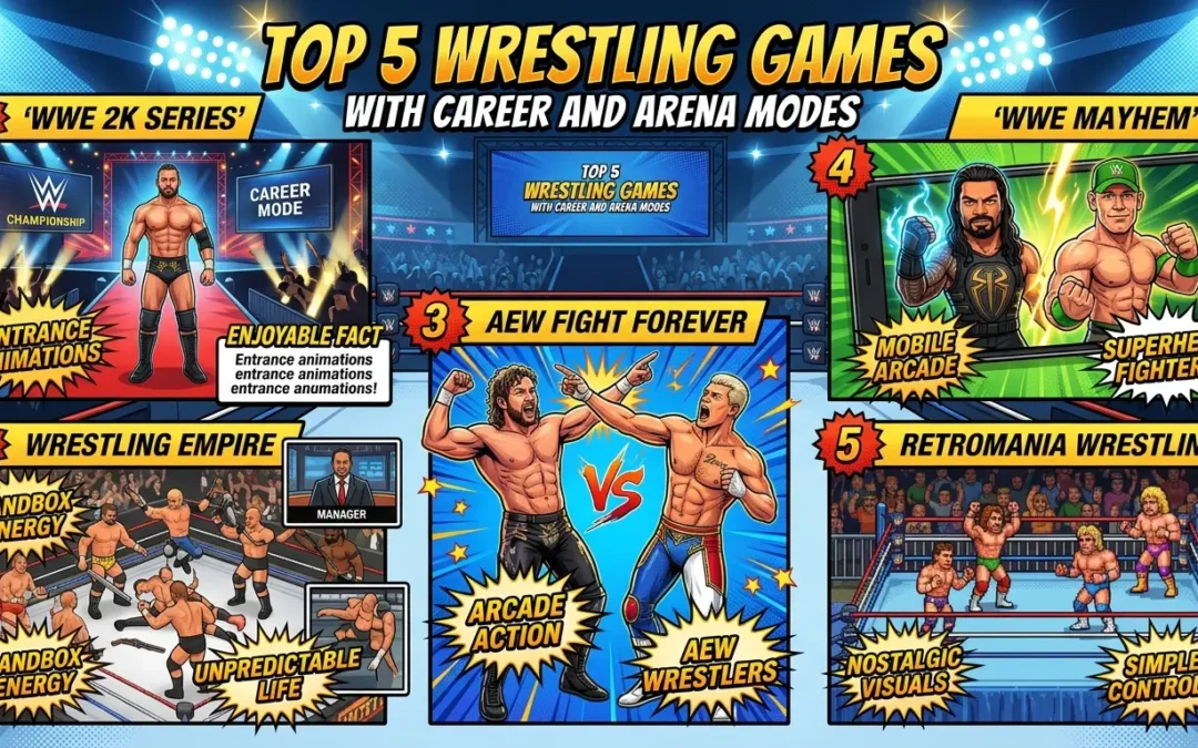 Top 5 Wrestling Games with Career and Arena Modes